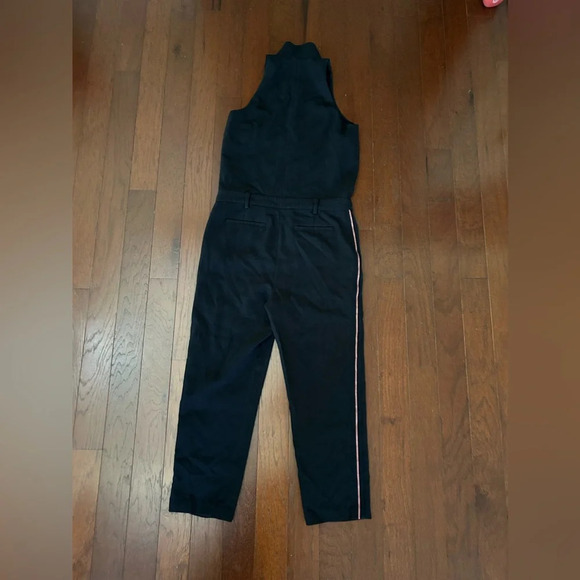 Armani Exchange Jumpsuit With Side Stripe Black Fully Lined size 2 Excellent - Picture 8 of 12